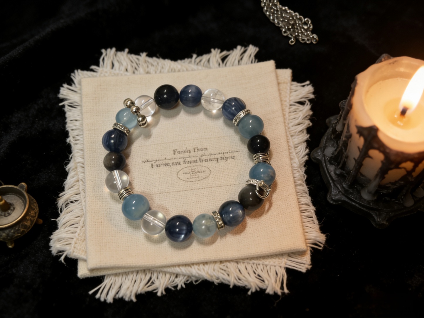 Five Elements Water · Lan Che Natural Crystal Bracelet of Water Element
