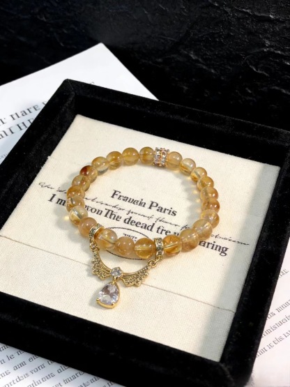 Golden Aura Attracts Blessings · Yellow Tower Crystal Bracelet, Career Luck & Wealth Gathering Bracelet