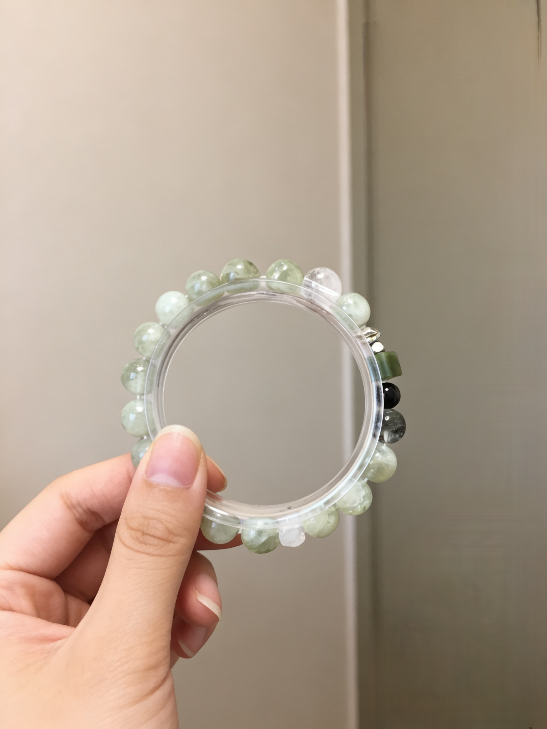 Forest Spirit Healing · Seraphinite & Flower Phantom Energy Bracelet, Green Grape Milk Cap Nephrite Square Calming Bracelet