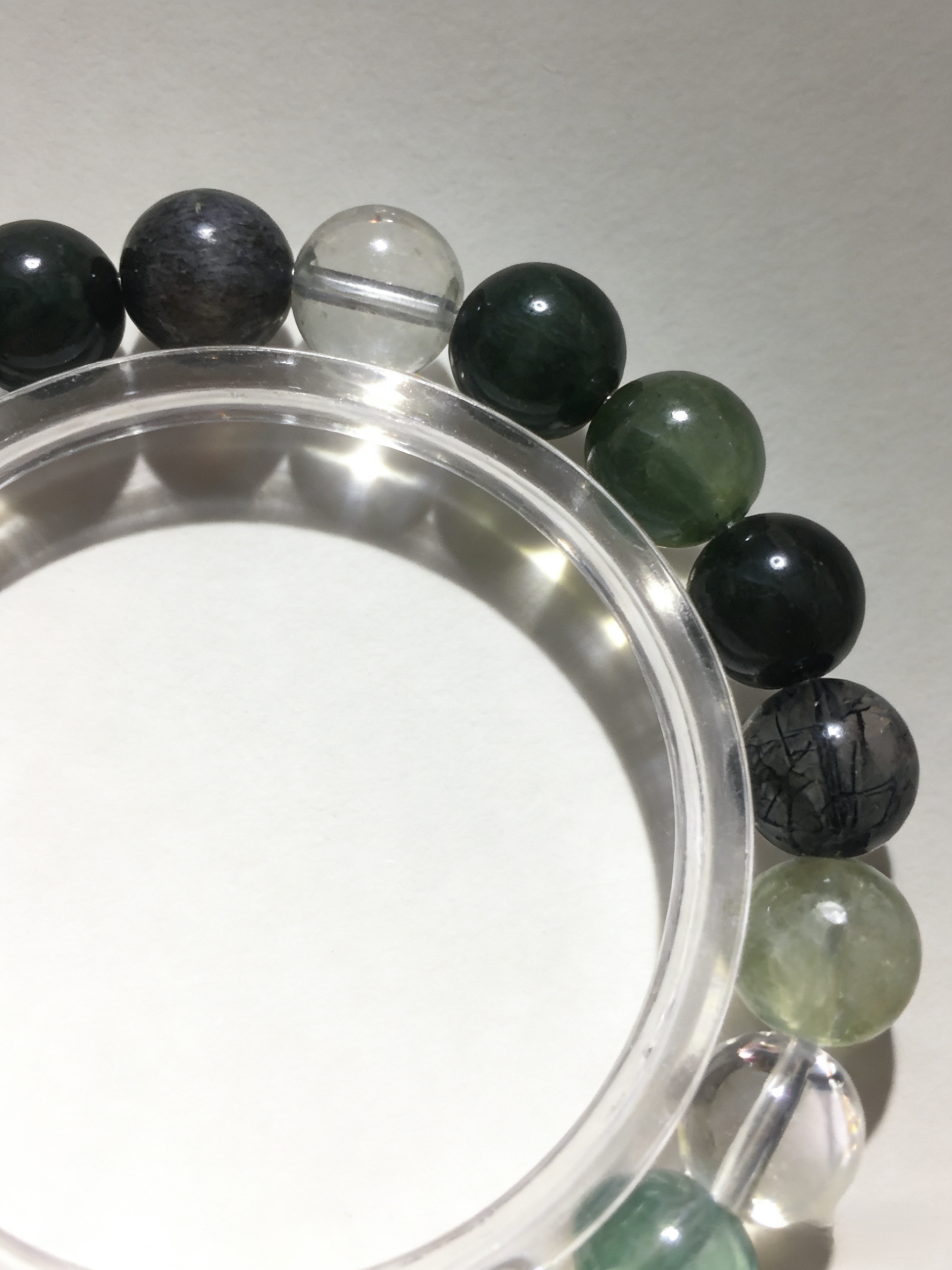 Fluorescent Green Sleep·Green Fluorite Multi-Crystal Sleep-Aiding Bracelet - Green Dragon Crystal & Black Tourmaline Soothing Bracelet 