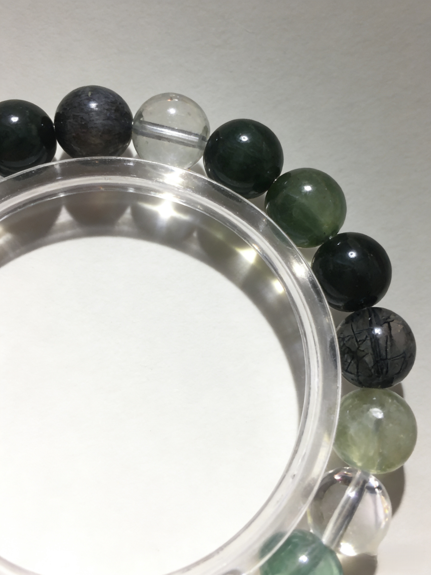 Fluorescent Green Sleep·Green Fluorite Multi-Crystal Sleep-Aiding Bracelet - Green Dragon Crystal & Black Tourmaline Soothing Bracelet 