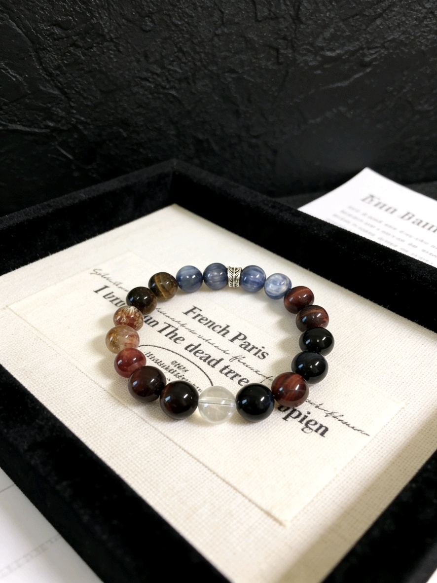 Three-Eye Boosts Career · Three-Color Tiger's Eye Multi-Gem Crystal Bracelet, Yellow/Red/Blue Light Career Bracelet