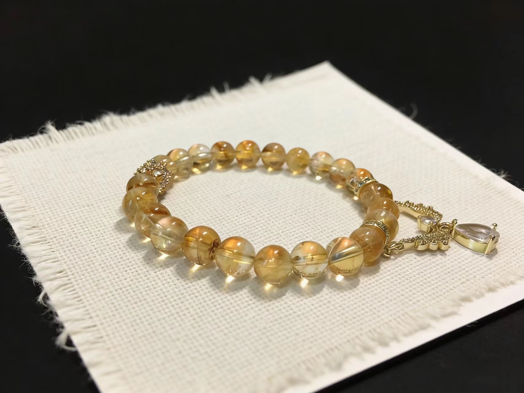 Golden Aura Attracts Blessings · Yellow Tower Crystal Bracelet, Career Luck & Wealth Gathering Bracelet