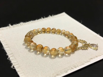Golden Aura Attracts Blessings · Yellow Tower Crystal Bracelet, Career Luck & Wealth Gathering Bracelet