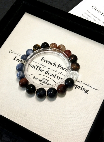 Three-Eye Boosts Career · Three-Color Tiger's Eye Multi-Gem Crystal Bracelet, Yellow/Red/Blue Light Career Bracelet