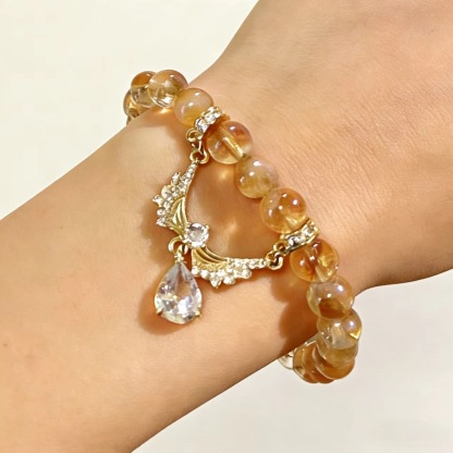 Golden Aura Attracts Blessings · Yellow Tower Crystal Bracelet, Career Luck & Wealth Gathering Bracelet