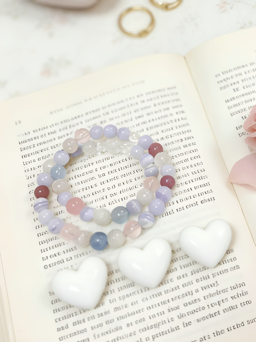 Icy Dew Clarity · Clear Quartz & Silky Fluorite Summer Limited-Edition Bracelet