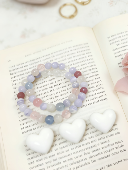 Icy Dew Clarity · Clear Quartz & Silky Fluorite Summer Limited-Edition Bracelet