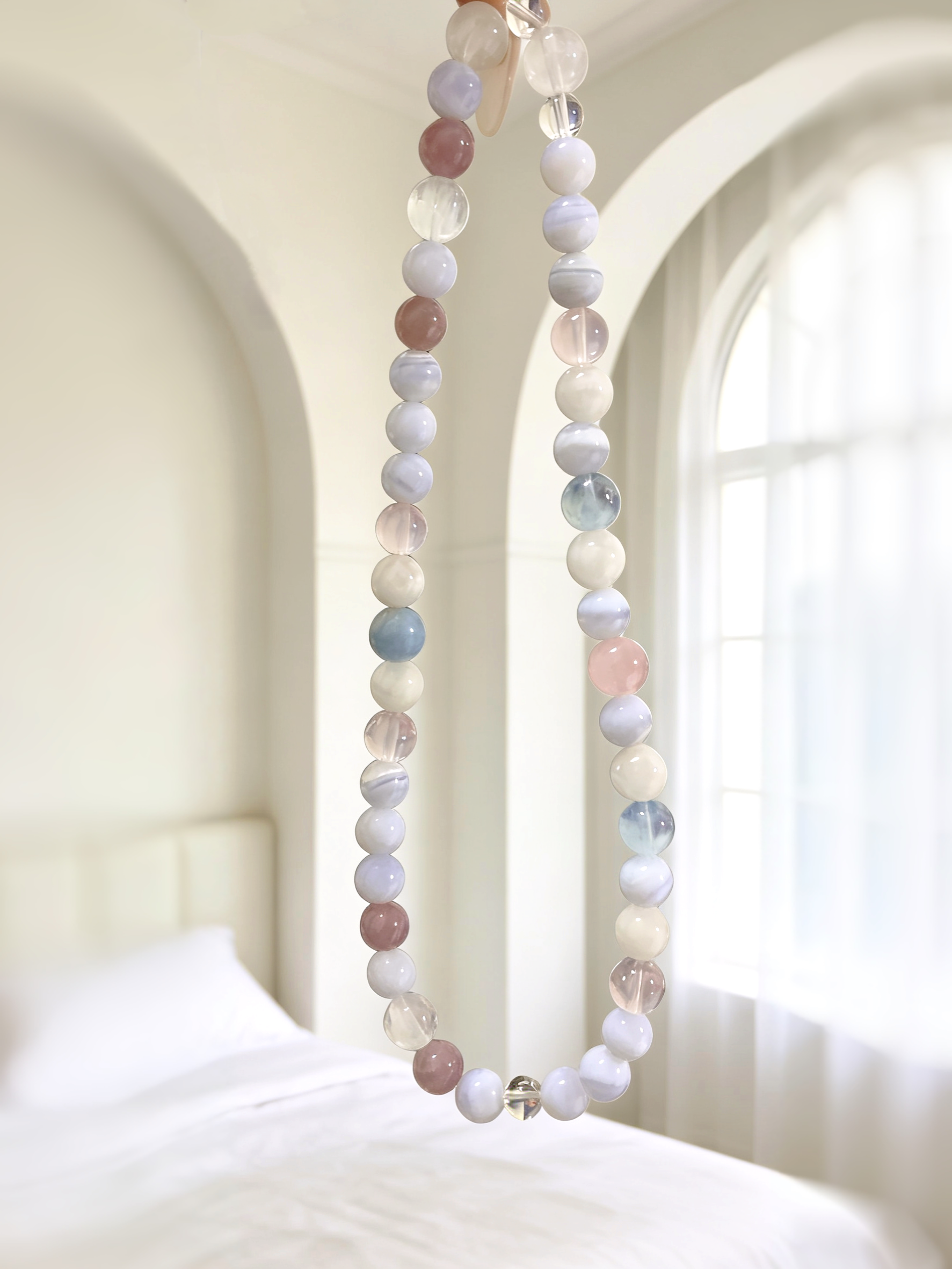 Icy Dew Clarity · Clear Quartz & Silky Fluorite Summer Limited-Edition Bracelet