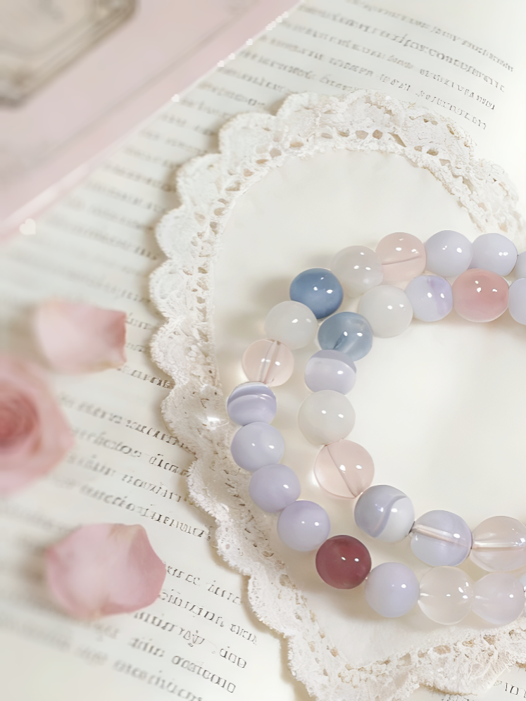 Icy Dew Clarity · Clear Quartz & Silky Fluorite Summer Limited-Edition Bracelet