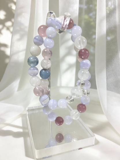 Icy Dew Clarity · Clear Quartz & Silky Fluorite Summer Limited-Edition Bracelet