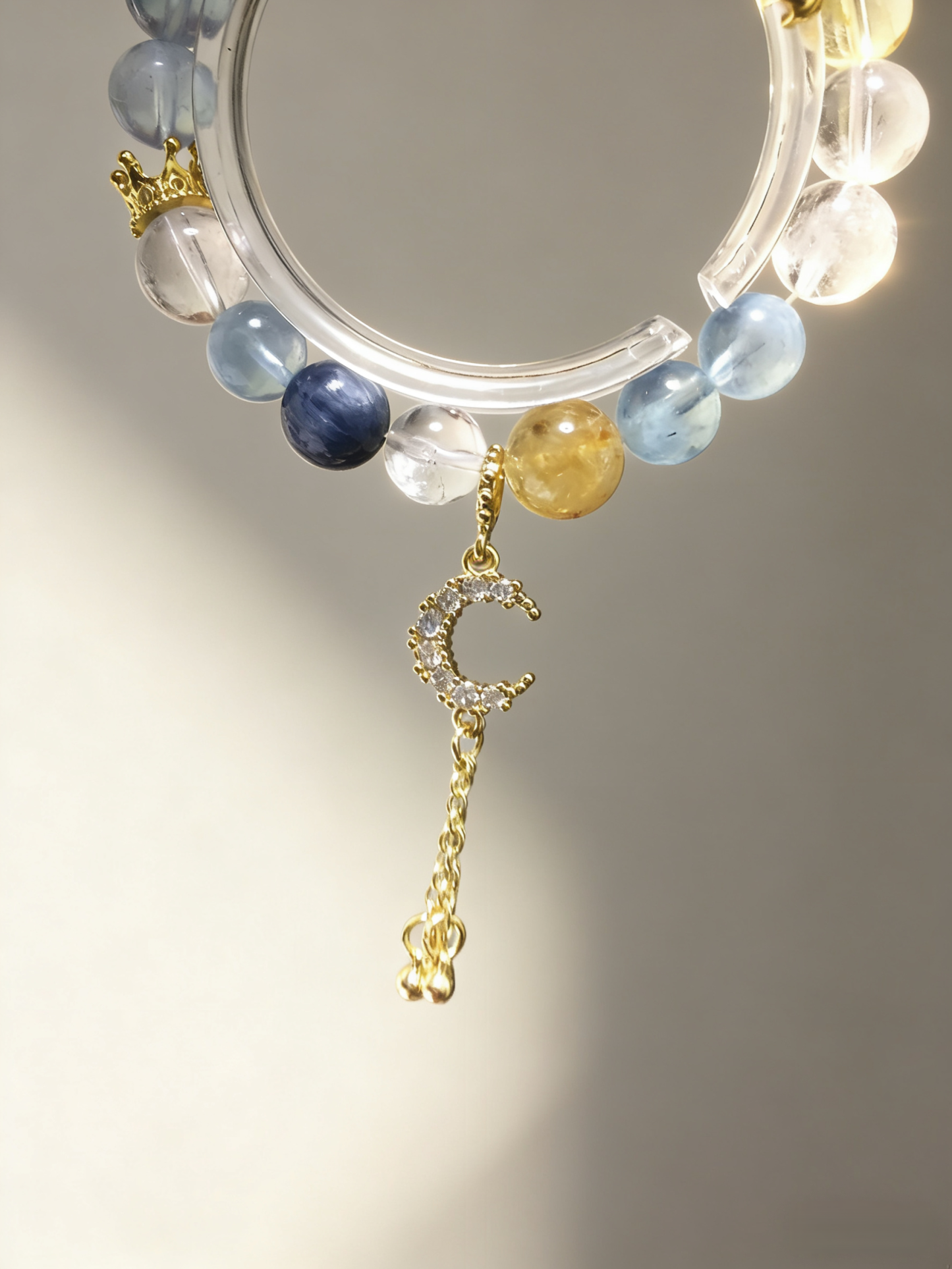 Clear Mind & Wisdom·Aquamarine & Citrine Concentration Bracelet - Kyanite & Citrine Mind-Concentrating Bracelet 