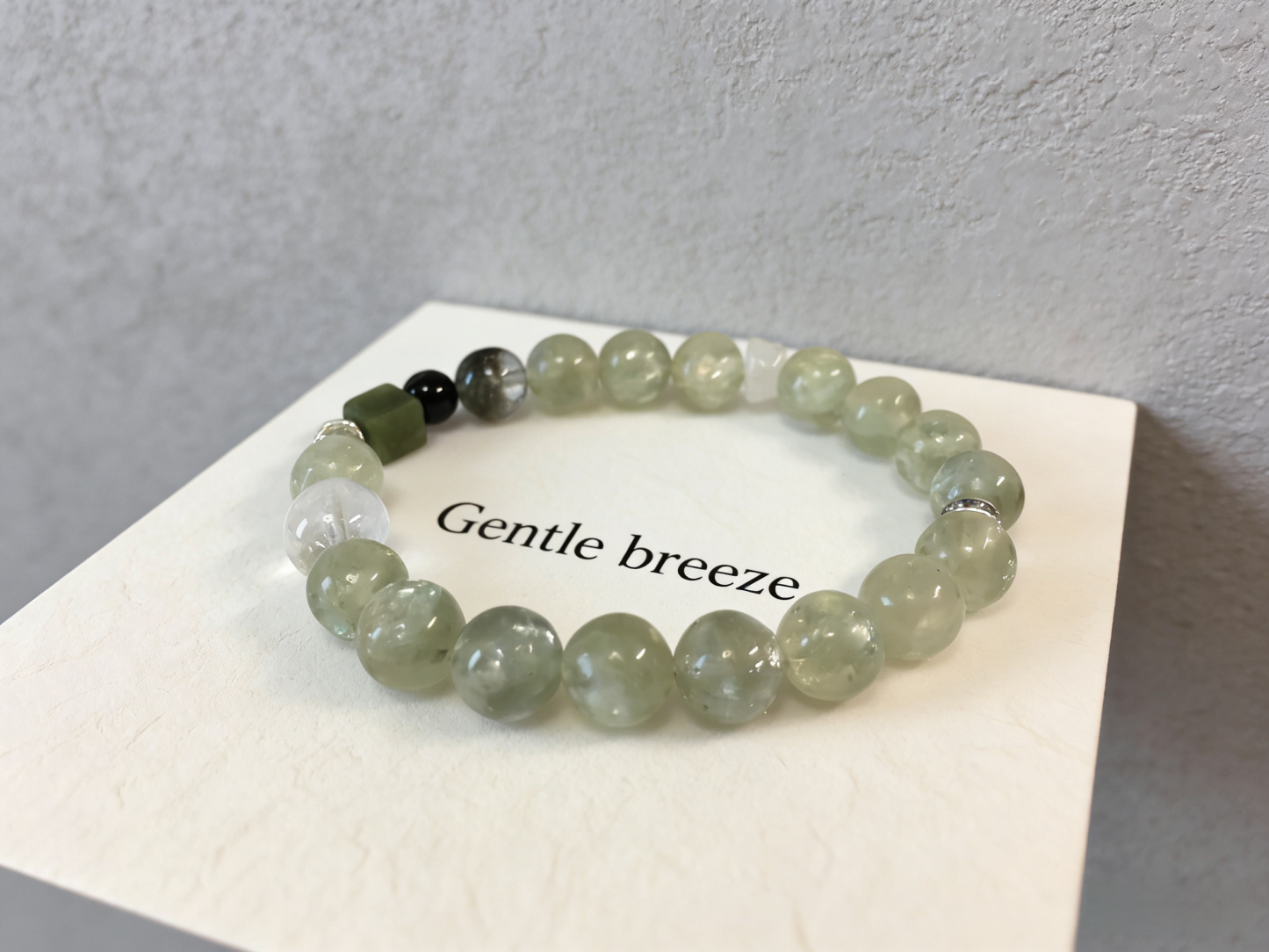 Forest Spirit Healing · Seraphinite & Flower Phantom Energy Bracelet, Green Grape Milk Cap Nephrite Square Calming Bracelet
