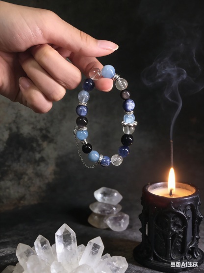 Five Elements Water · Lan Che Natural Crystal Bracelet of Water Element
