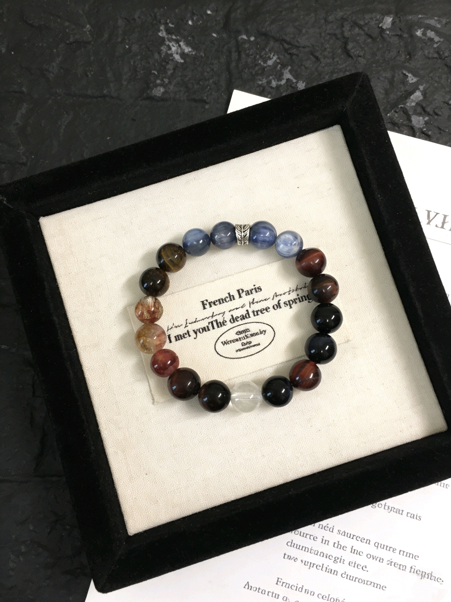 Three-Eye Boosts Career · Three-Color Tiger's Eye Multi-Gem Crystal Bracelet, Yellow/Red/Blue Light Career Bracelet