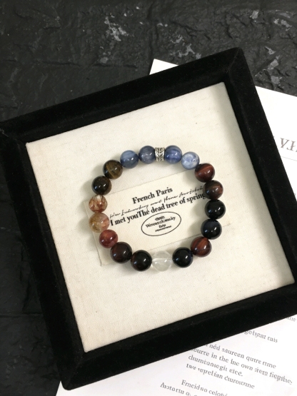 Three-Eye Boosts Career · Three-Color Tiger's Eye Multi-Gem Crystal Bracelet, Yellow/Red/Blue Light Career Bracelet