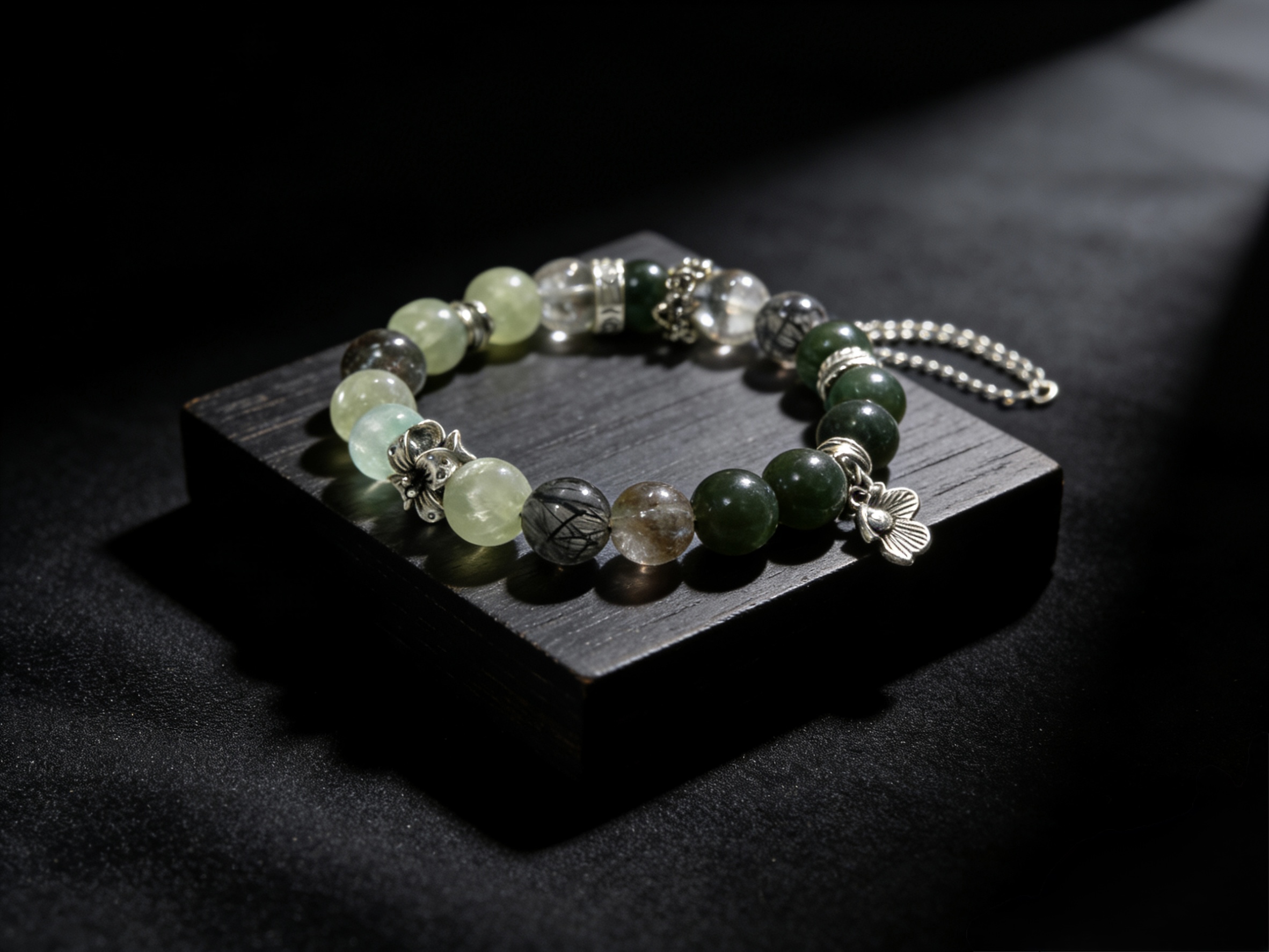 Five Elements Wood · Qing Xu Natural Crystal Bracelet of Wood Element
