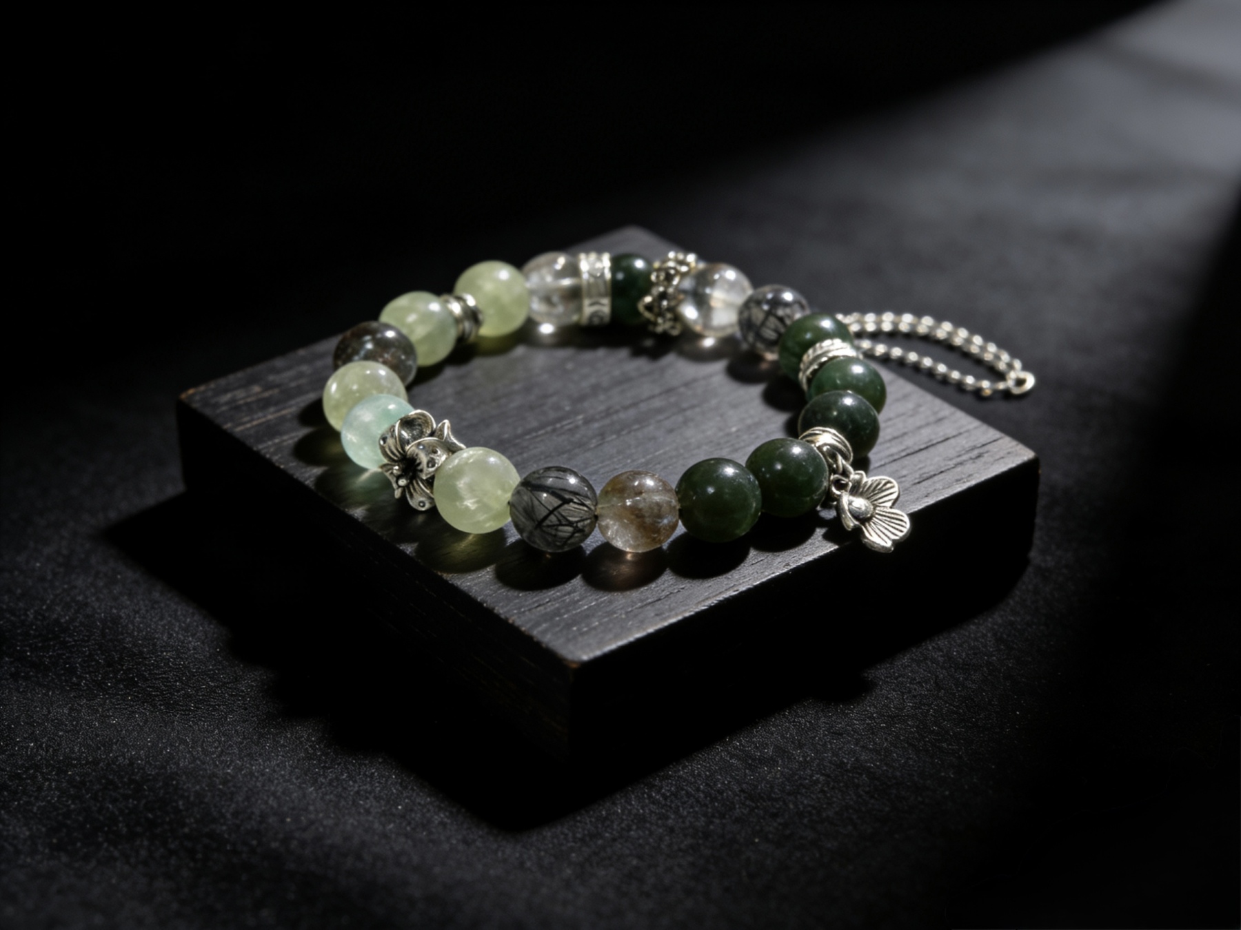 Five Elements Wood · Qing Xu Natural Crystal Bracelet of Wood Element