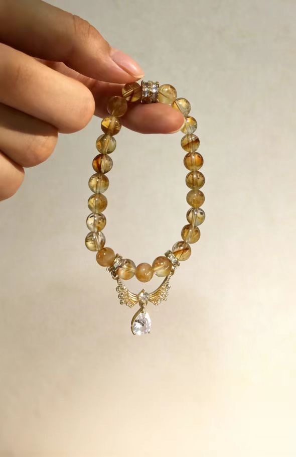 Golden Aura Attracts Blessings · Yellow Tower Crystal Bracelet, Career Luck & Wealth Gathering Bracelet