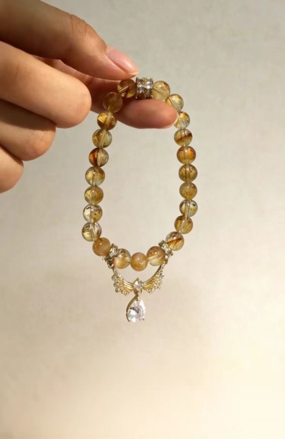 Golden Aura Attracts Blessings · Yellow Tower Crystal Bracelet, Career Luck & Wealth Gathering Bracelet