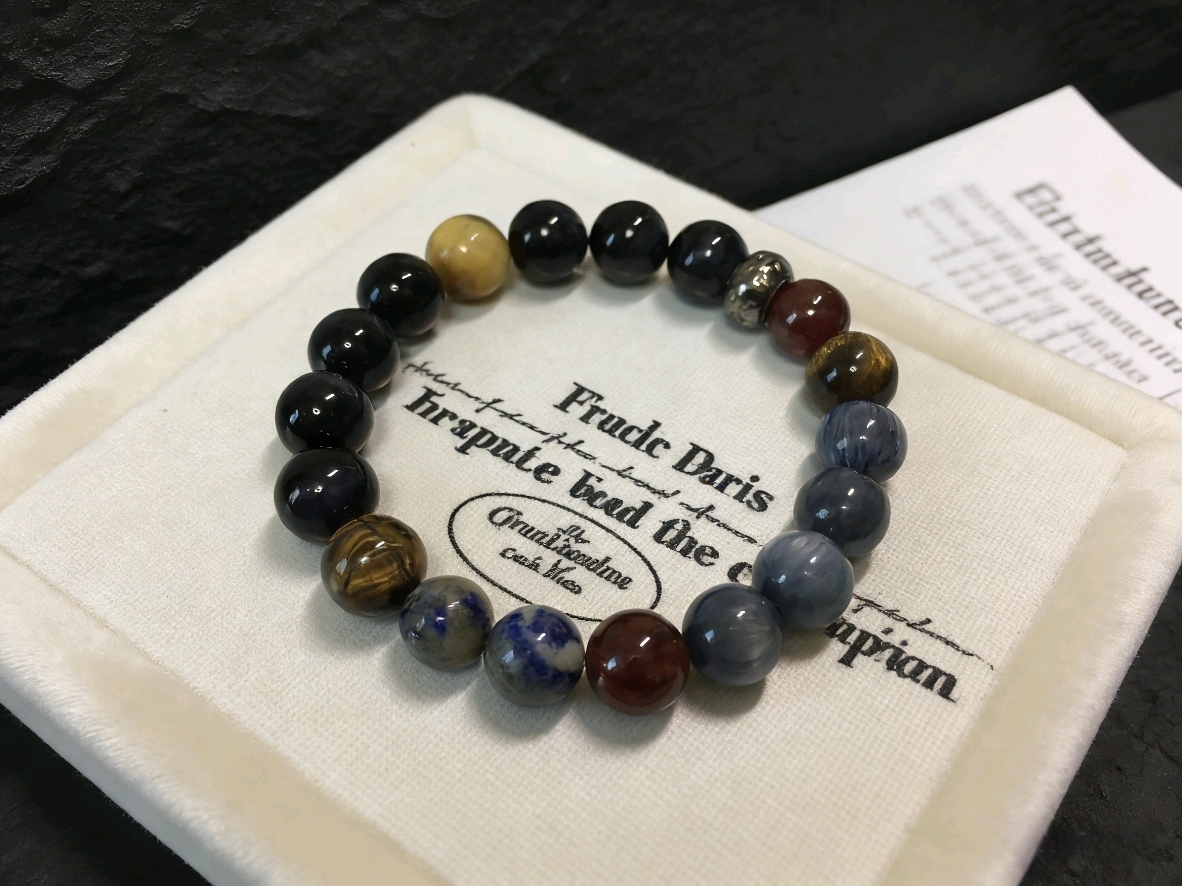 Five Elements Gather Auspiciousness · Tiger's Eye & Lapis Lazuli Career Crystal Bracelet, Garnet Multi-Gem Wealth-Attracting Bracelet
