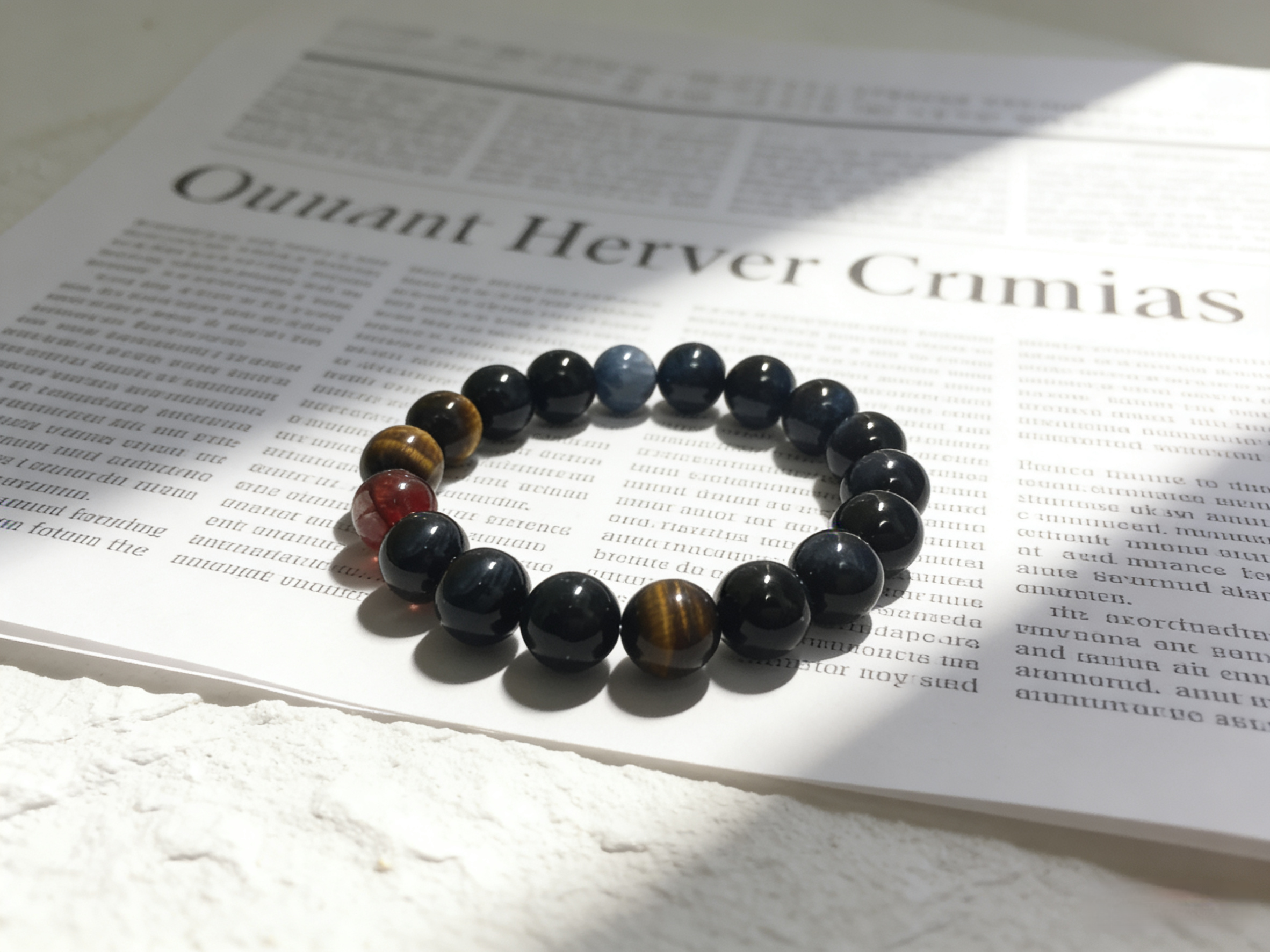 Dual Tiger Eye Pure Crystal Protection Bracelet - Yellow & Blue Tiger Eye Peace Bracelet 