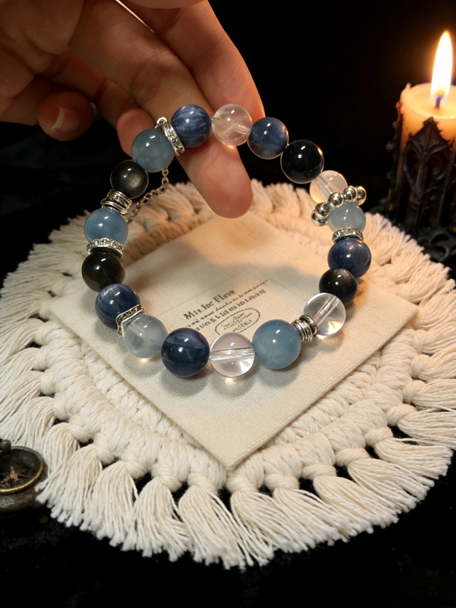 Five Elements Water · Lan Che Natural Crystal Bracelet of Water Element