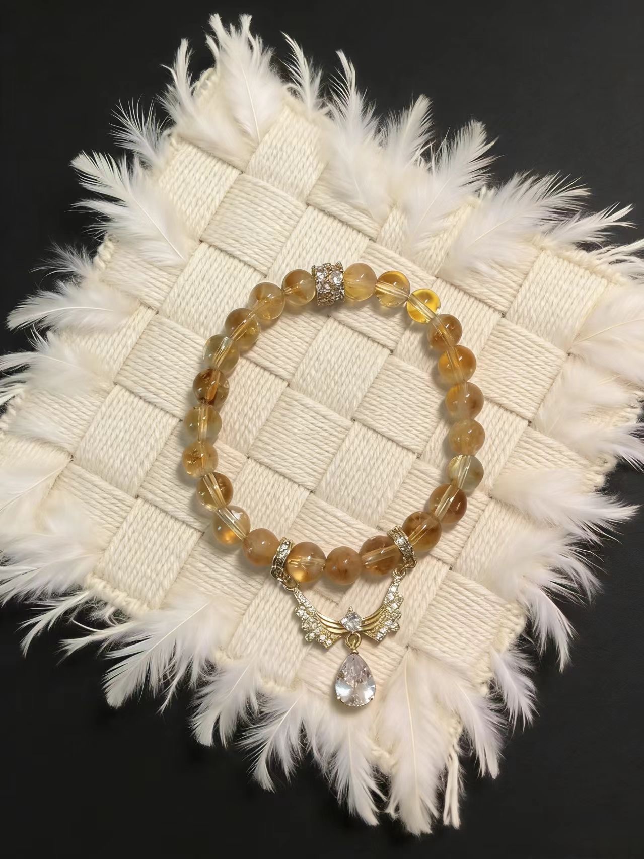 Golden Aura Attracts Blessings · Yellow Tower Crystal Bracelet, Career Luck & Wealth Gathering Bracelet