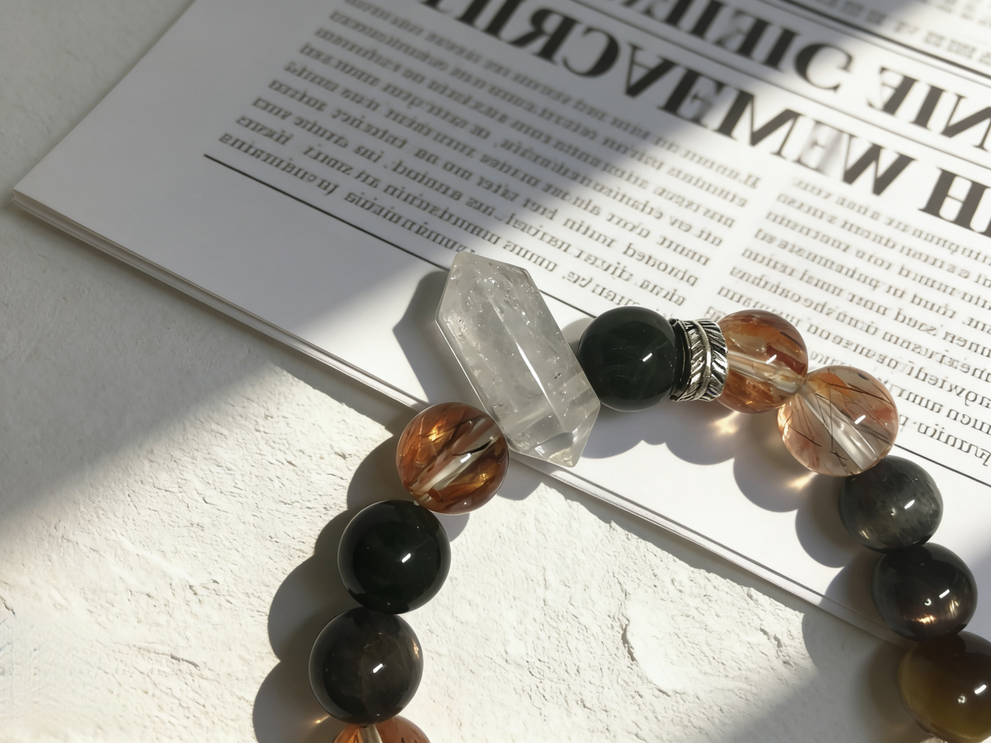 Super Seven High-Energy Multi-Crystal Protection Bracelet - Super Seven Cube & Tiger Eye Peace Bracelet 