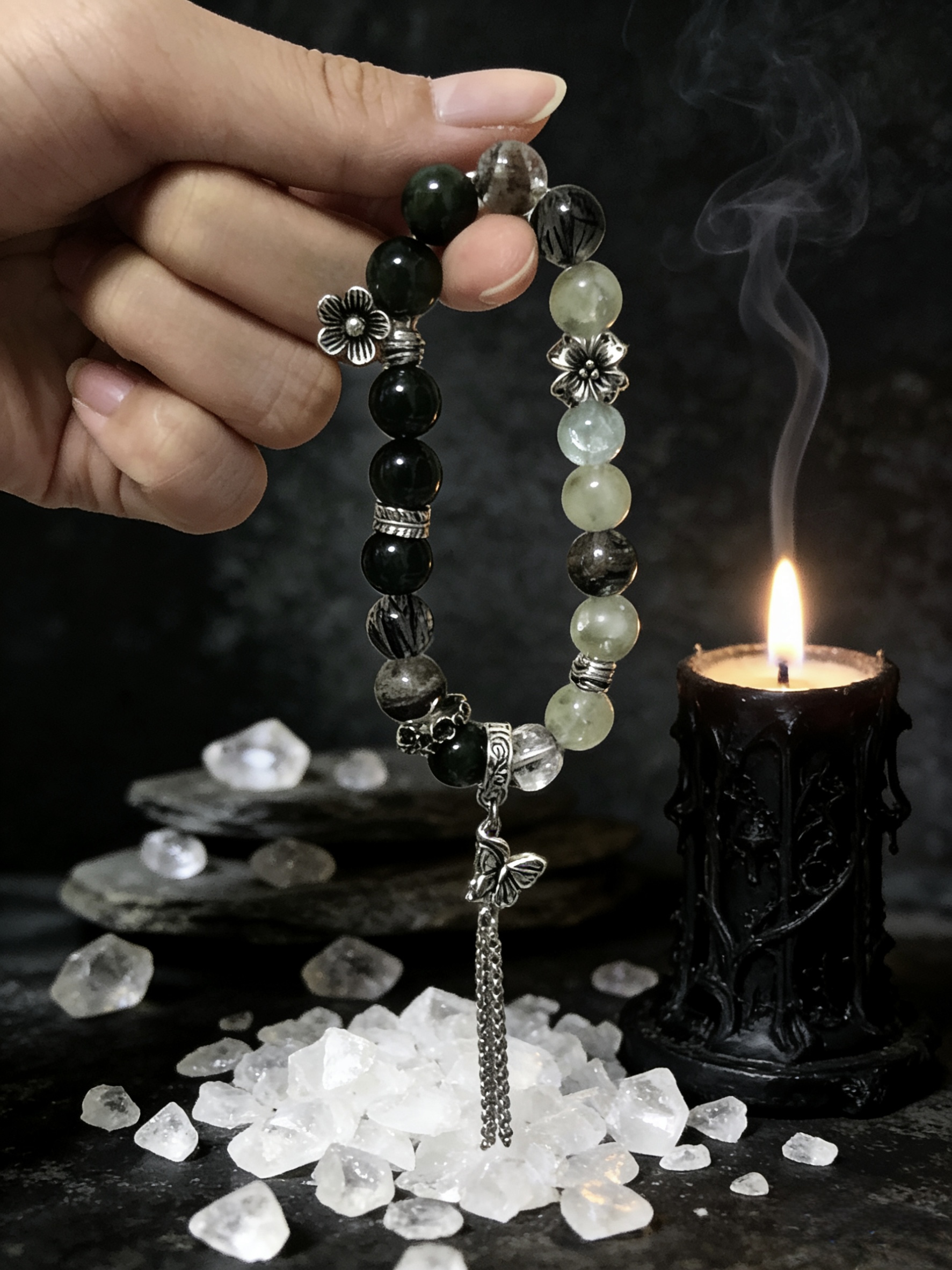 Five Elements Wood · Qing Xu Natural Crystal Bracelet of Wood Element