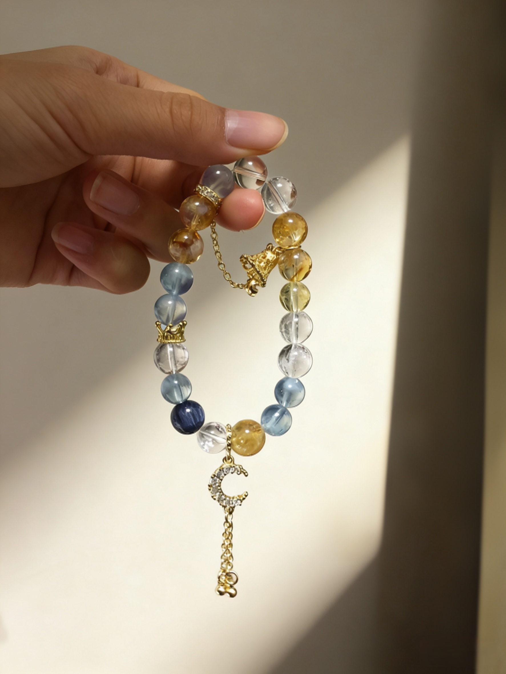 Clear Mind & Wisdom·Aquamarine & Citrine Concentration Bracelet - Kyanite & Citrine Mind-Concentrating Bracelet 