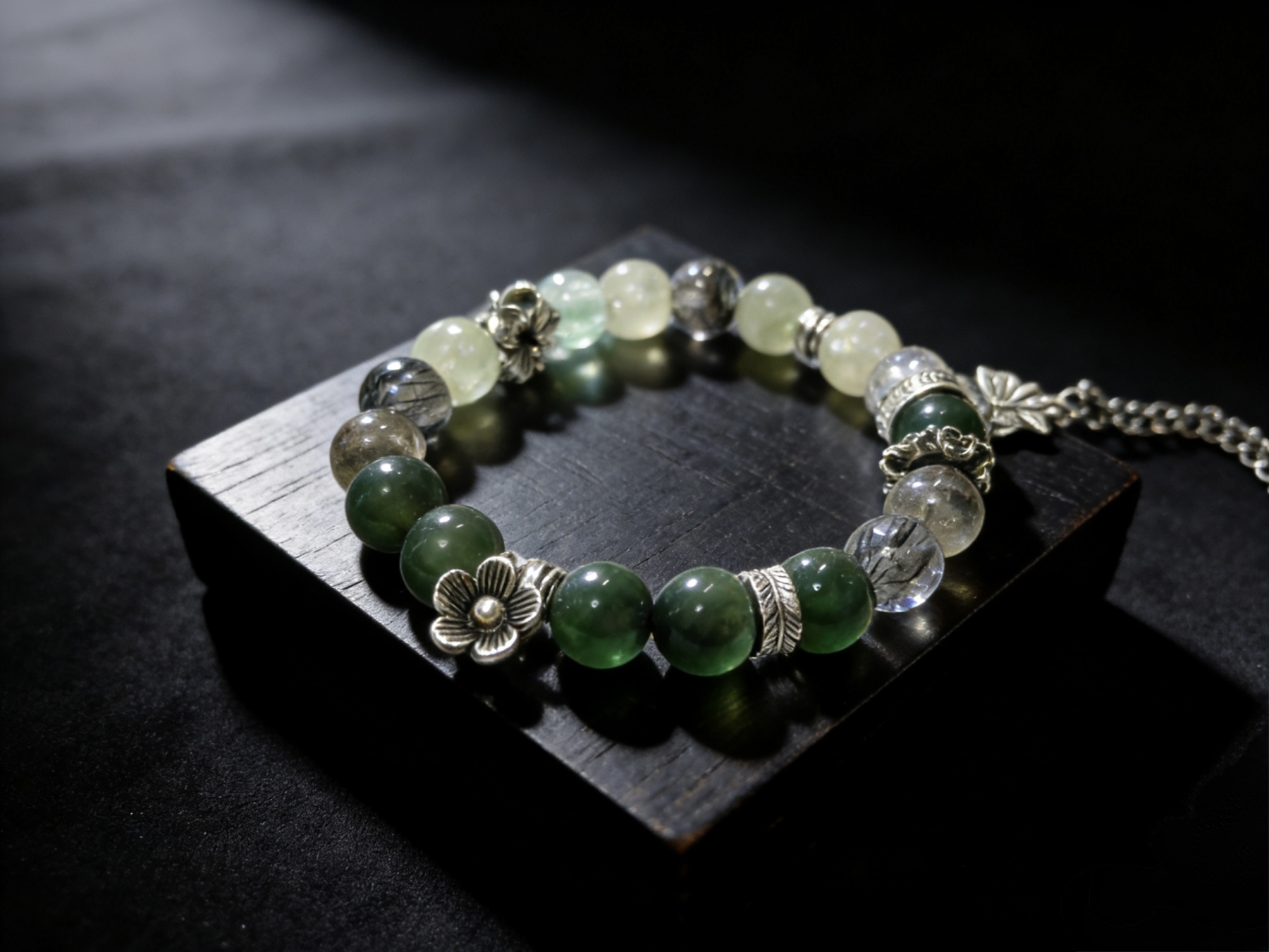 Five Elements Wood · Qing Xu Natural Crystal Bracelet of Wood Element