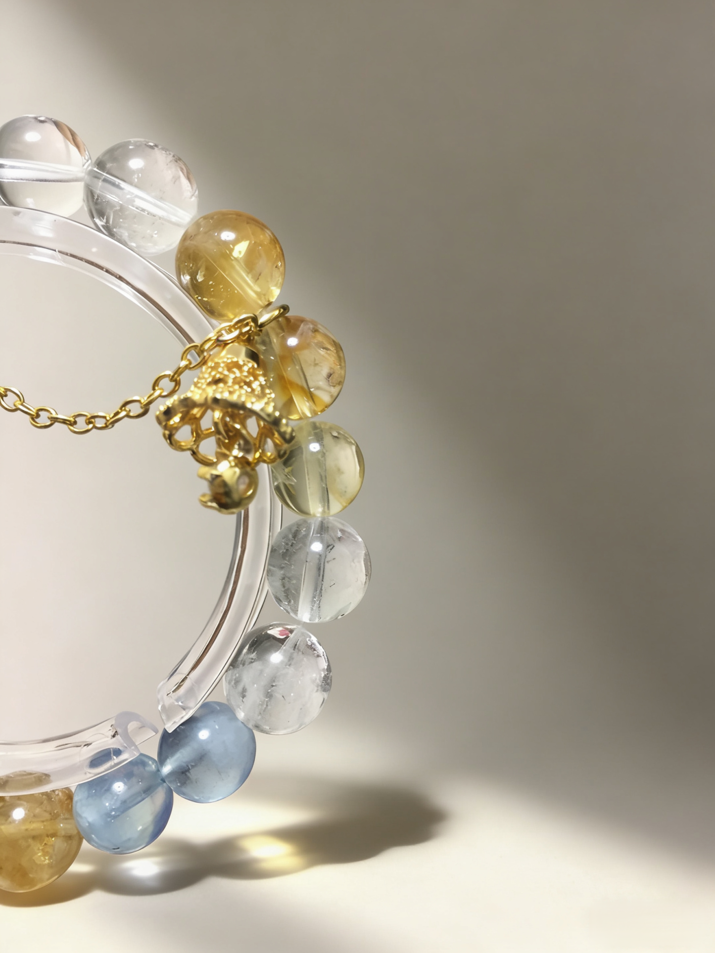 Clear Mind & Wisdom·Aquamarine & Citrine Concentration Bracelet - Kyanite & Citrine Mind-Concentrating Bracelet 