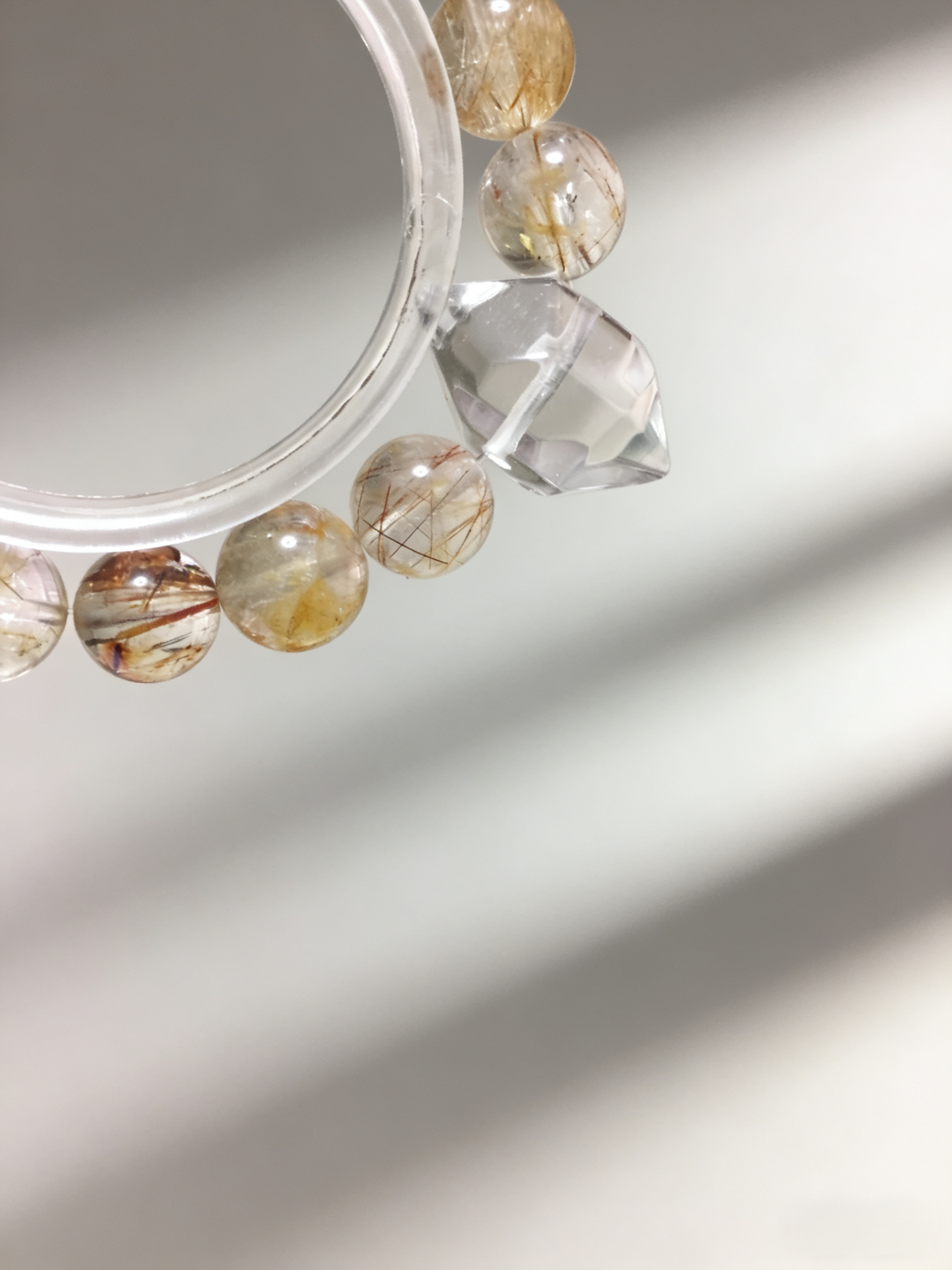 Gilded Slumber·Venus Hair Crystal Sleep-Aiding Bracelet - Rutilated Quartz Double-Pointed Soothing Bracelet 