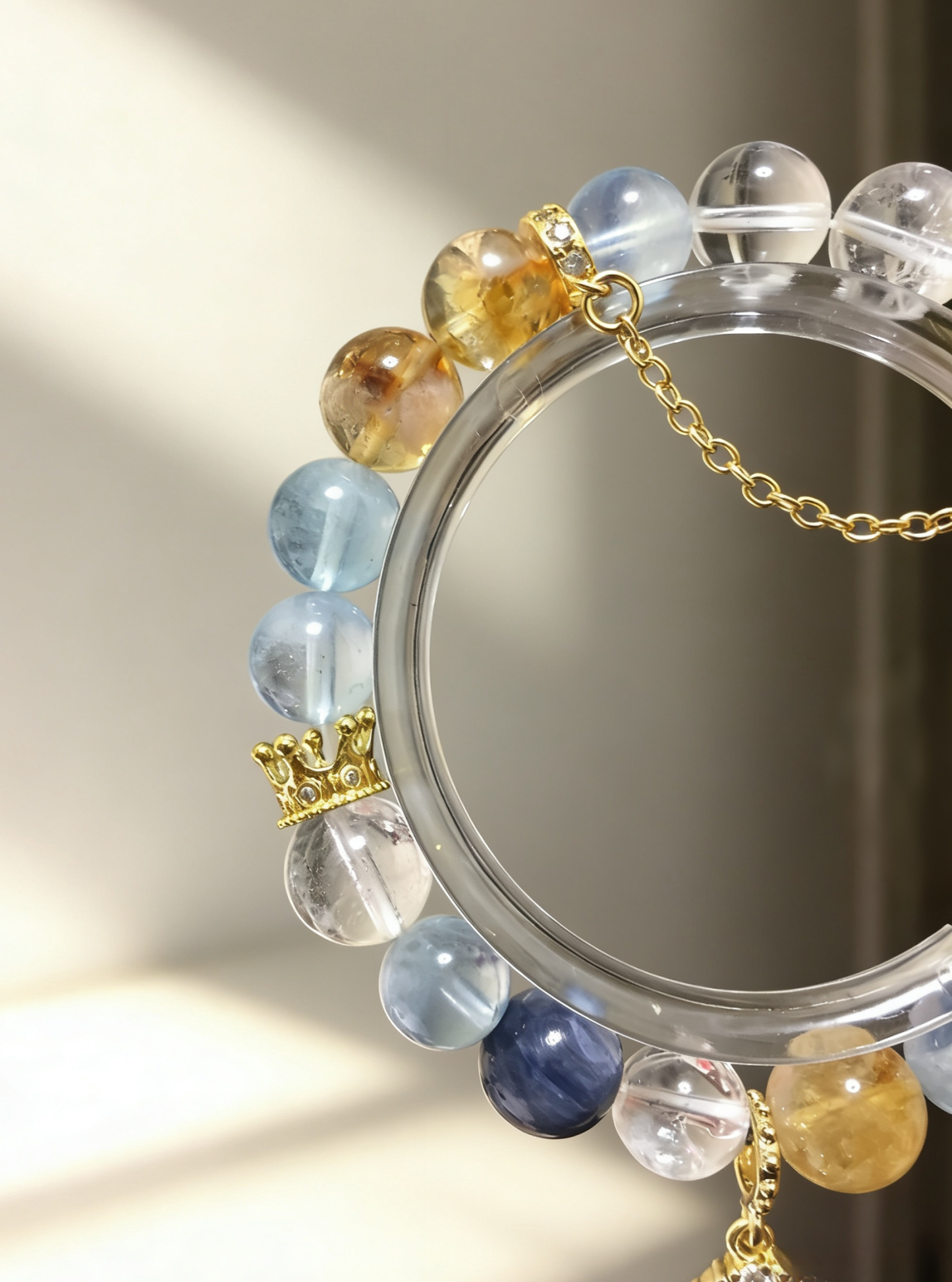 Clear Mind & Wisdom·Aquamarine & Citrine Concentration Bracelet - Kyanite & Citrine Mind-Concentrating Bracelet 