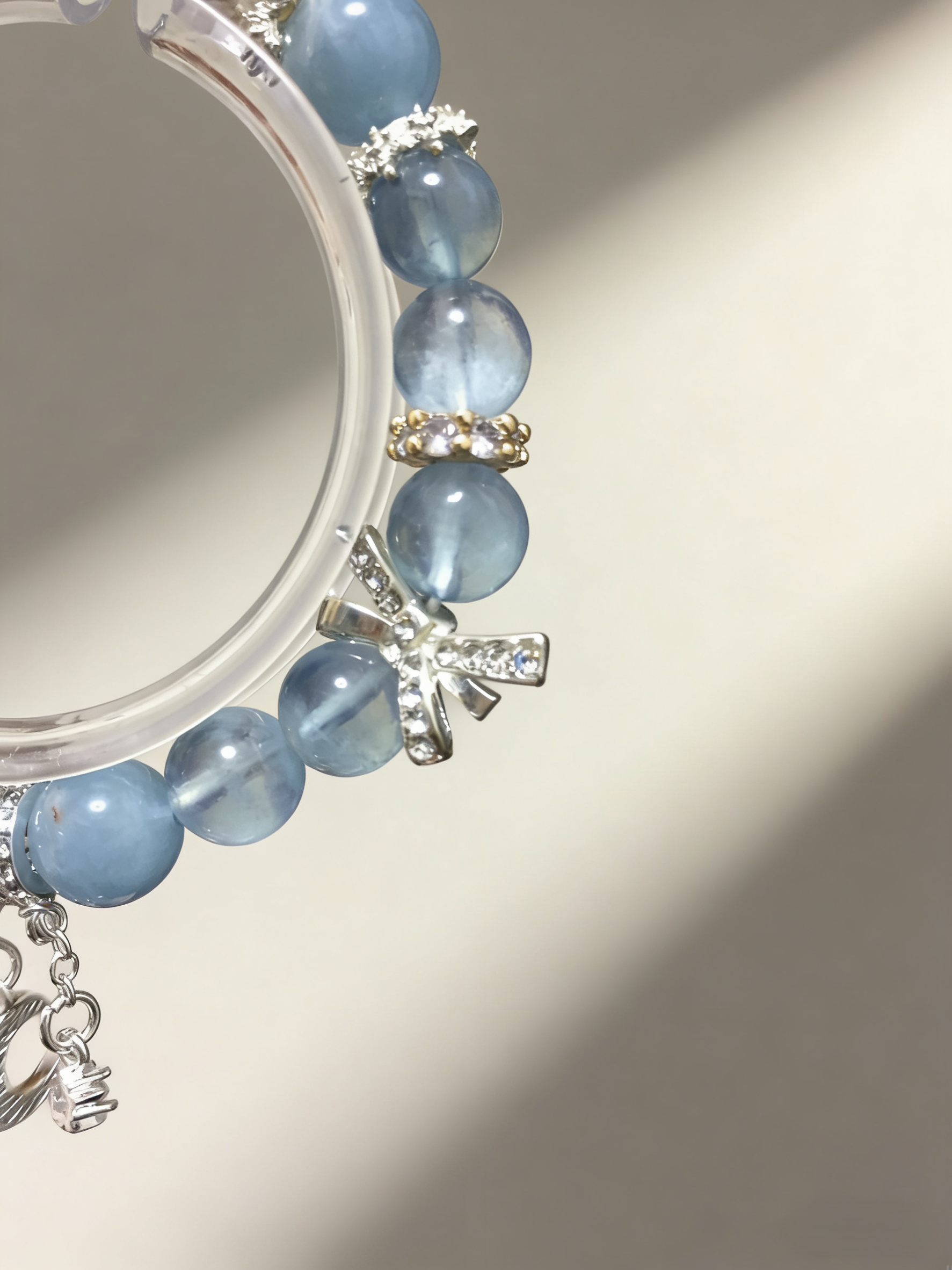 Blue Diamond Contemplation·Island Aquamarine Concentration Bracelet - Blue Zircon & Shell Bead Mind-Concentrating Bracelet 