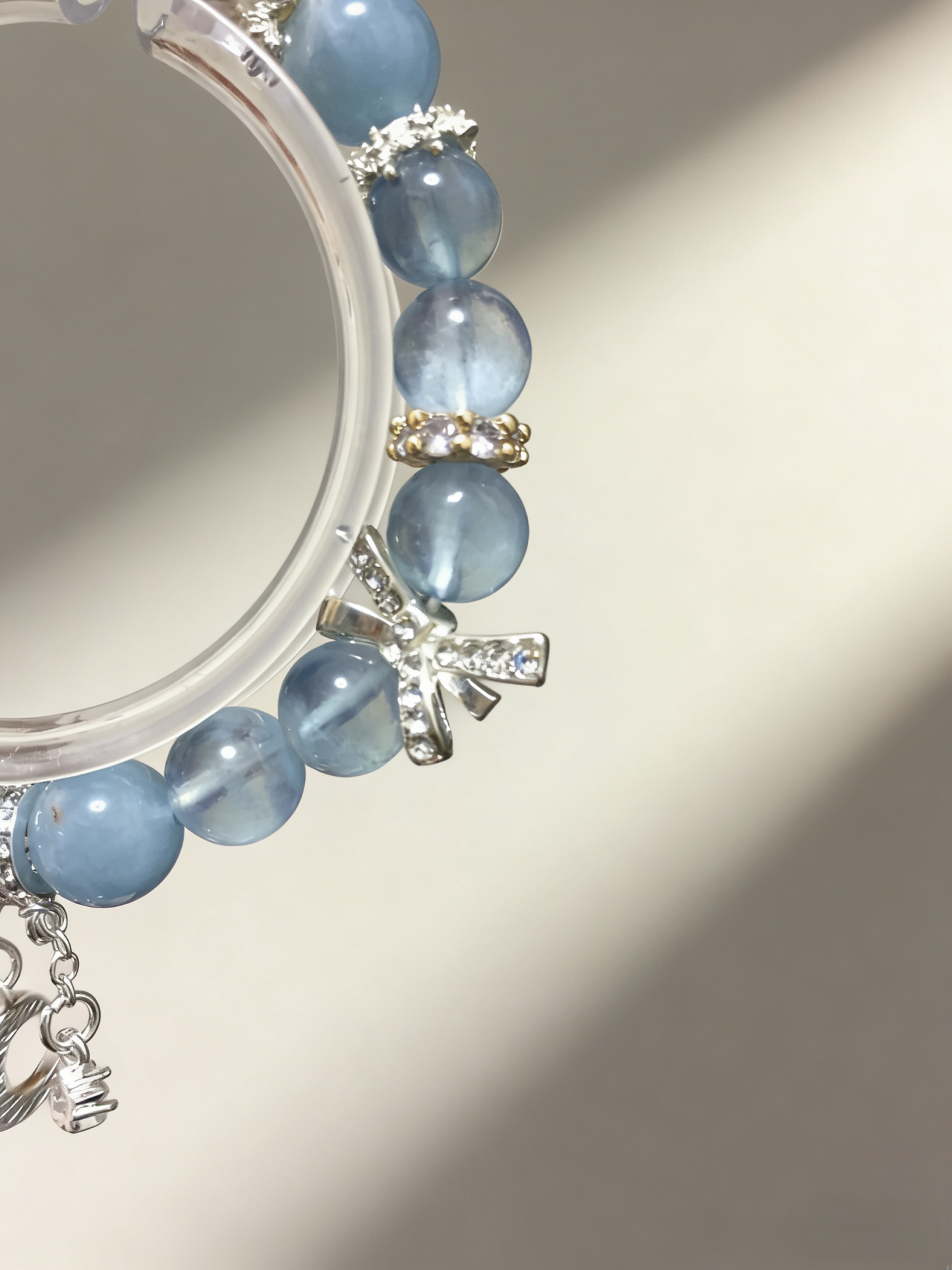 Blue Diamond Contemplation·Island Aquamarine Concentration Bracelet - Blue Zircon & Shell Bead Mind-Concentrating Bracelet 