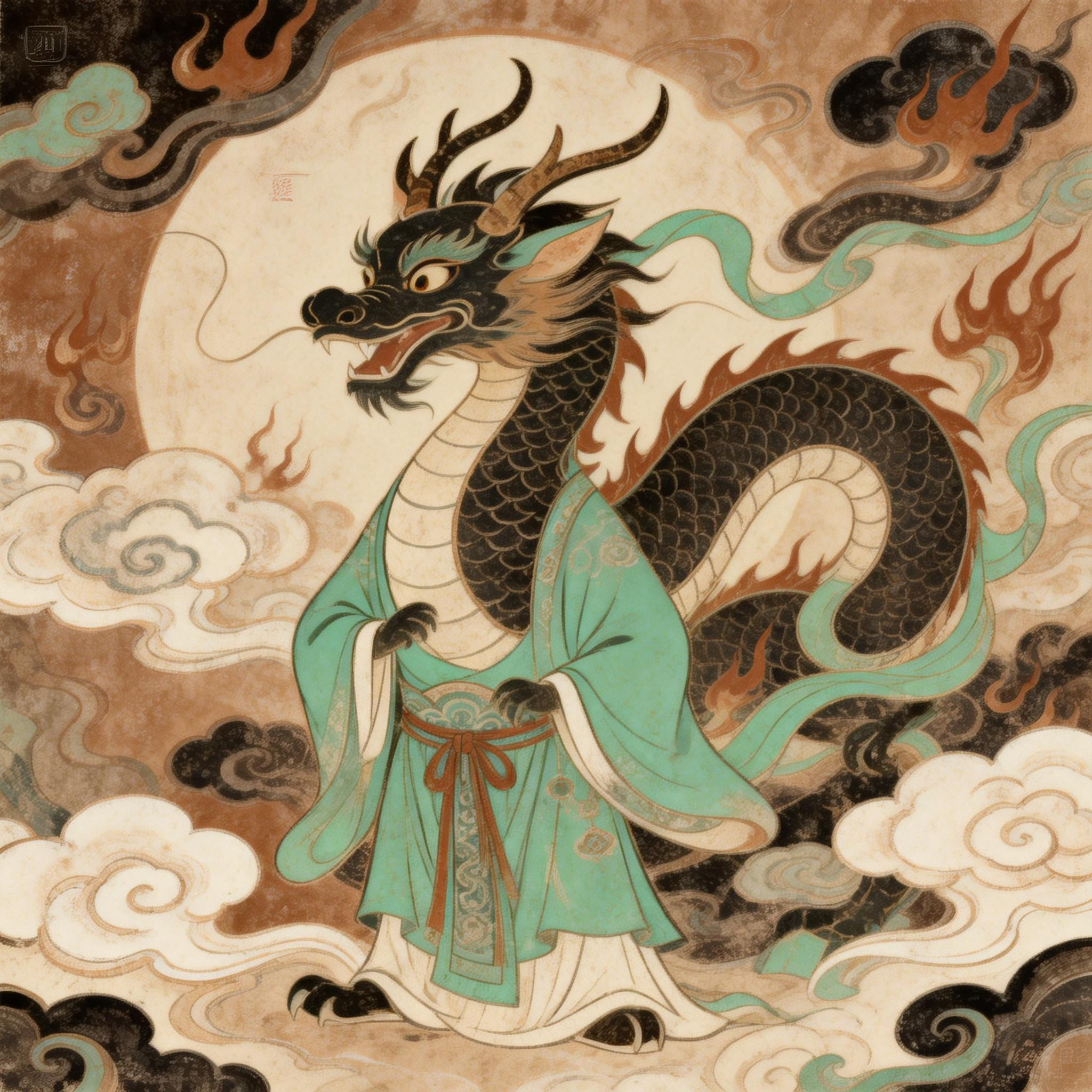 Chinese style Dragon zodiac illustration