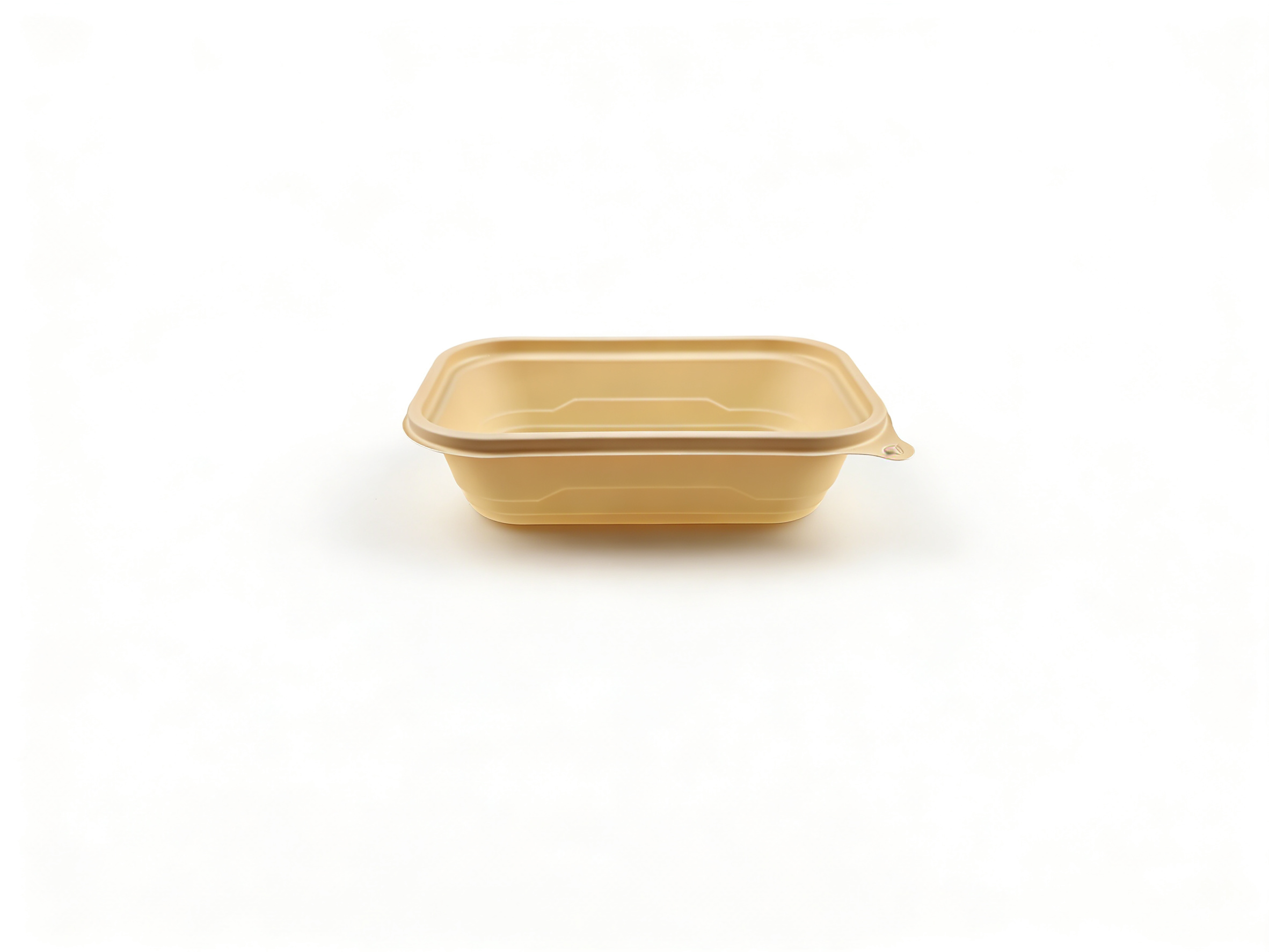 米色长方形 PP 打包盒（上 18×12cm / 下 14×8.3cm / 高 4.7cm）| 耐热可微波 | 外卖餐饮适用