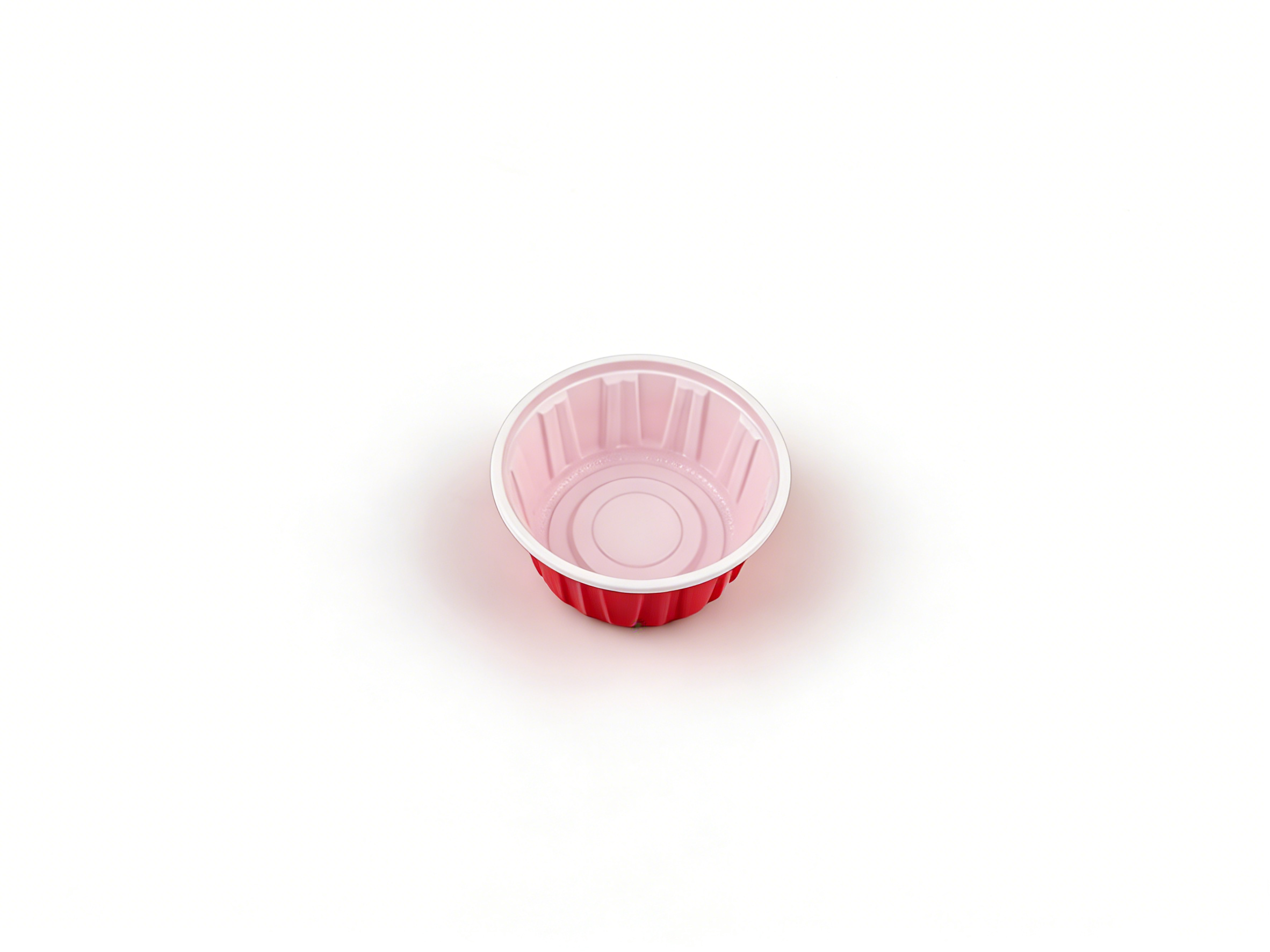 红白双色圆形 PP 打包盒（上径 11.8cm / 下径 9cm / 高 5.7cm）| 耐热防漏 | 外卖小食适用