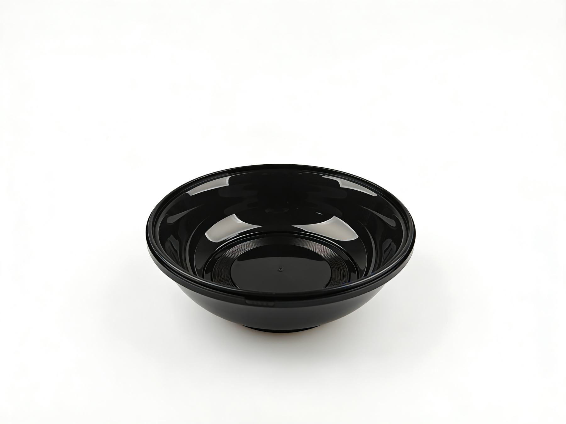 黑色 29.9cm 圆形 PP 打包盒（上径 29.9cm / 下径 19.2cm / 高 8.9cm）| 大容量耐热防漏 | 外卖餐饮适用