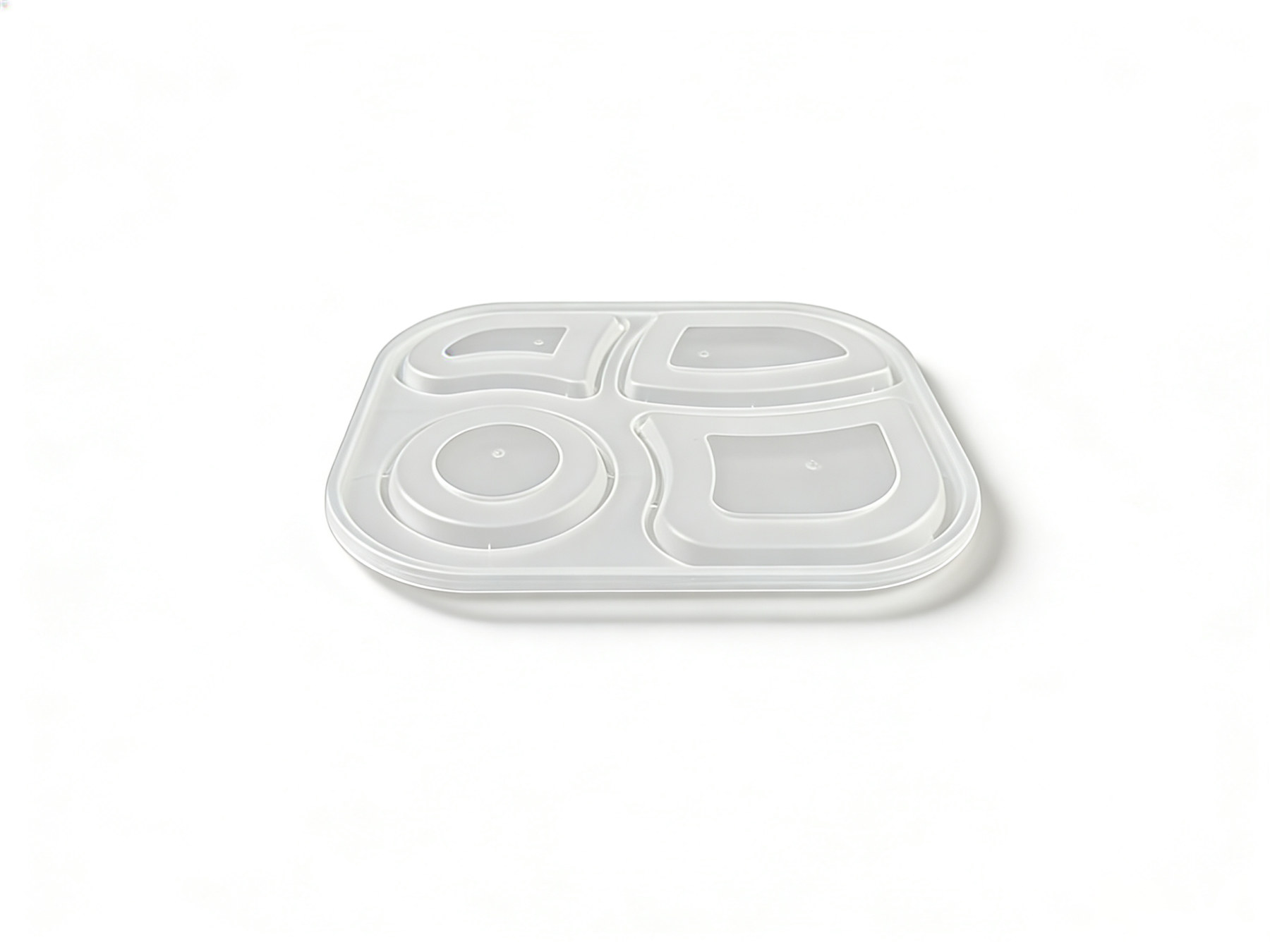 透明 25.7×21cm 四格 PP 餐盒盖 | 多格适配 密封防漏 | 外卖分餐适用