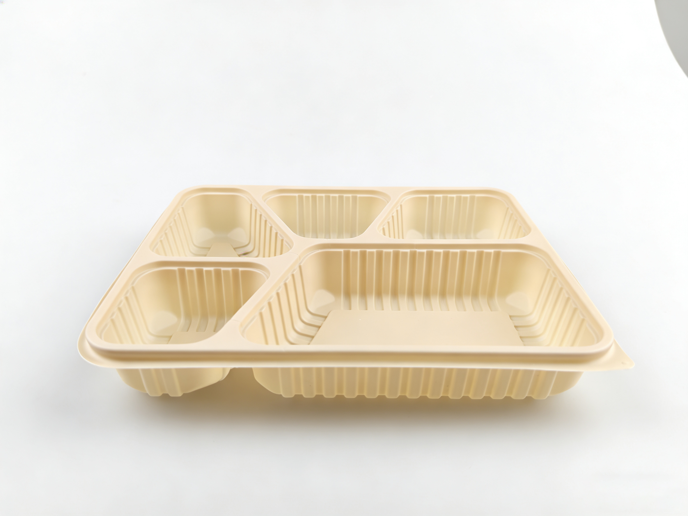 5格 PP 分格打包盒（25×20×4cm）｜耐热、微波适用｜外卖与餐饮使用