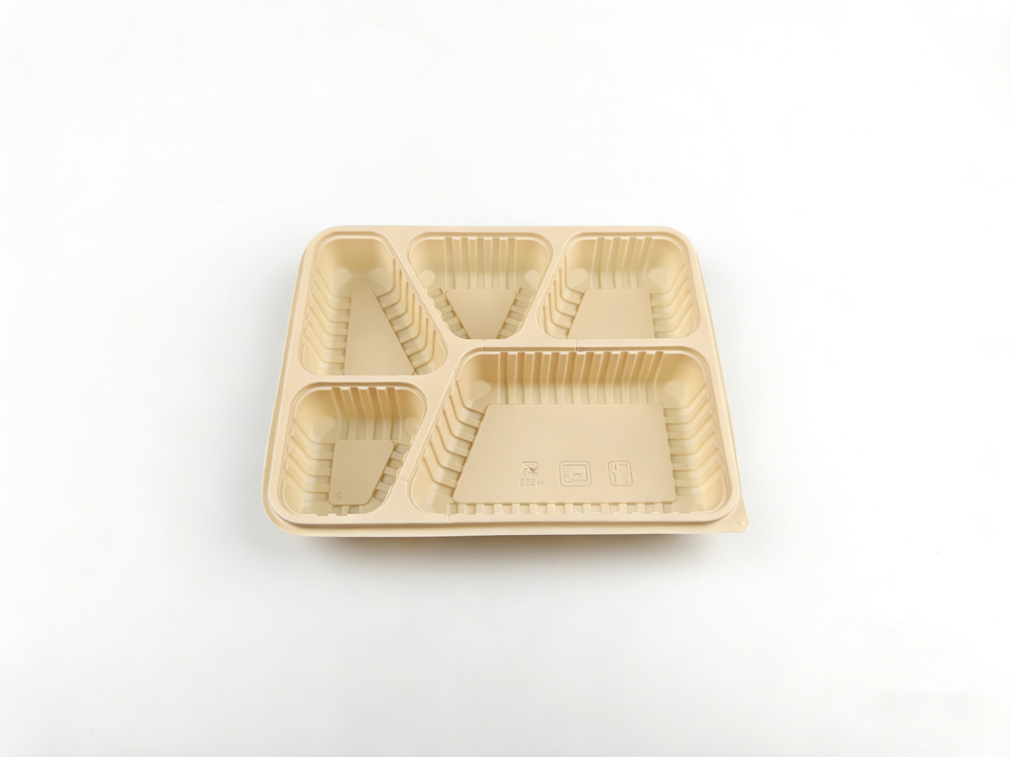 5格 PP 分格打包盒（25×20×4cm）｜耐热、微波适用｜外卖与餐饮使用