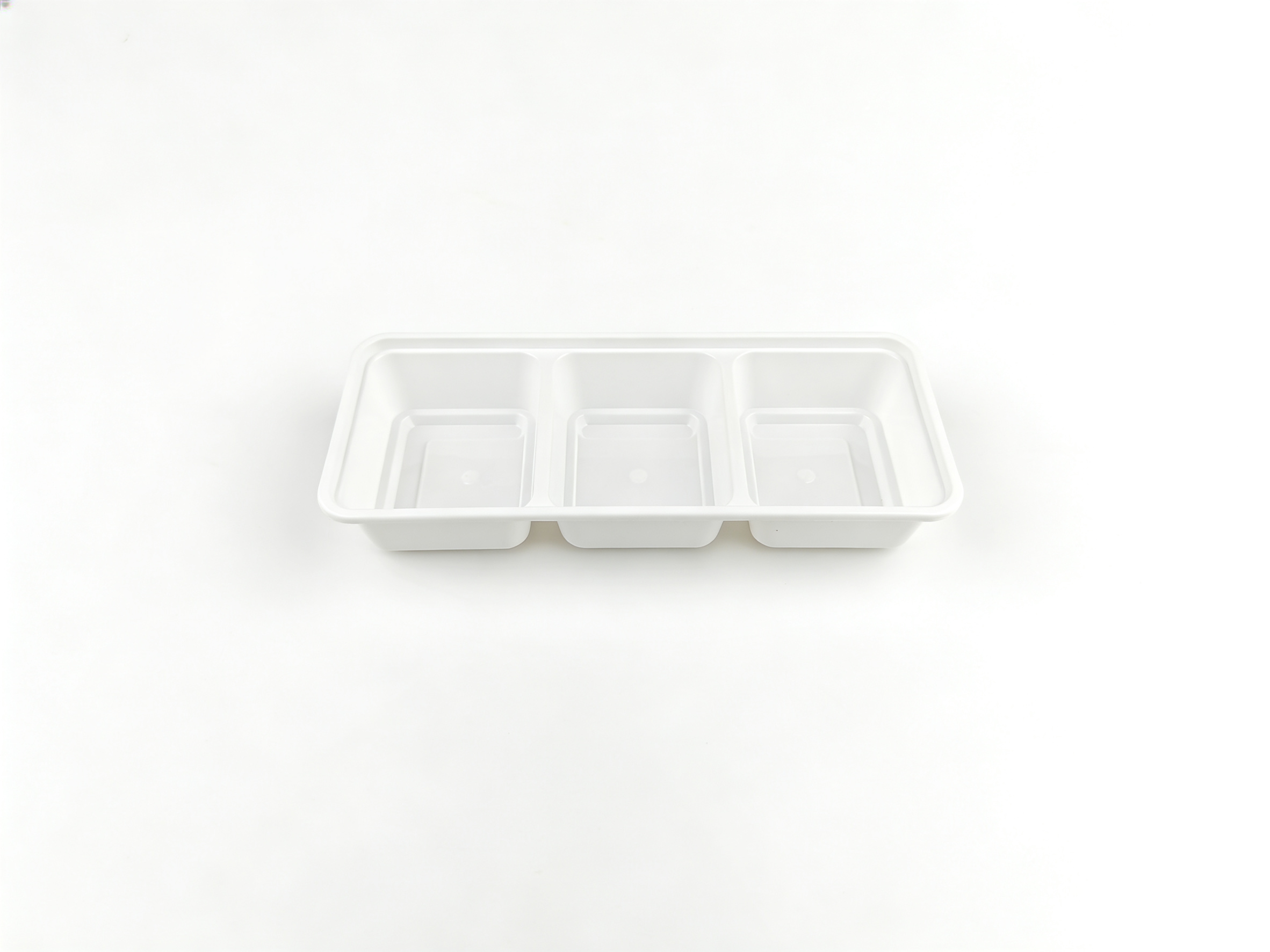 白色 22.5×9.5cm 三格 PP 打包盒 | 分餐专用 简约耐脏 | 外卖轻食适用 商品摘要