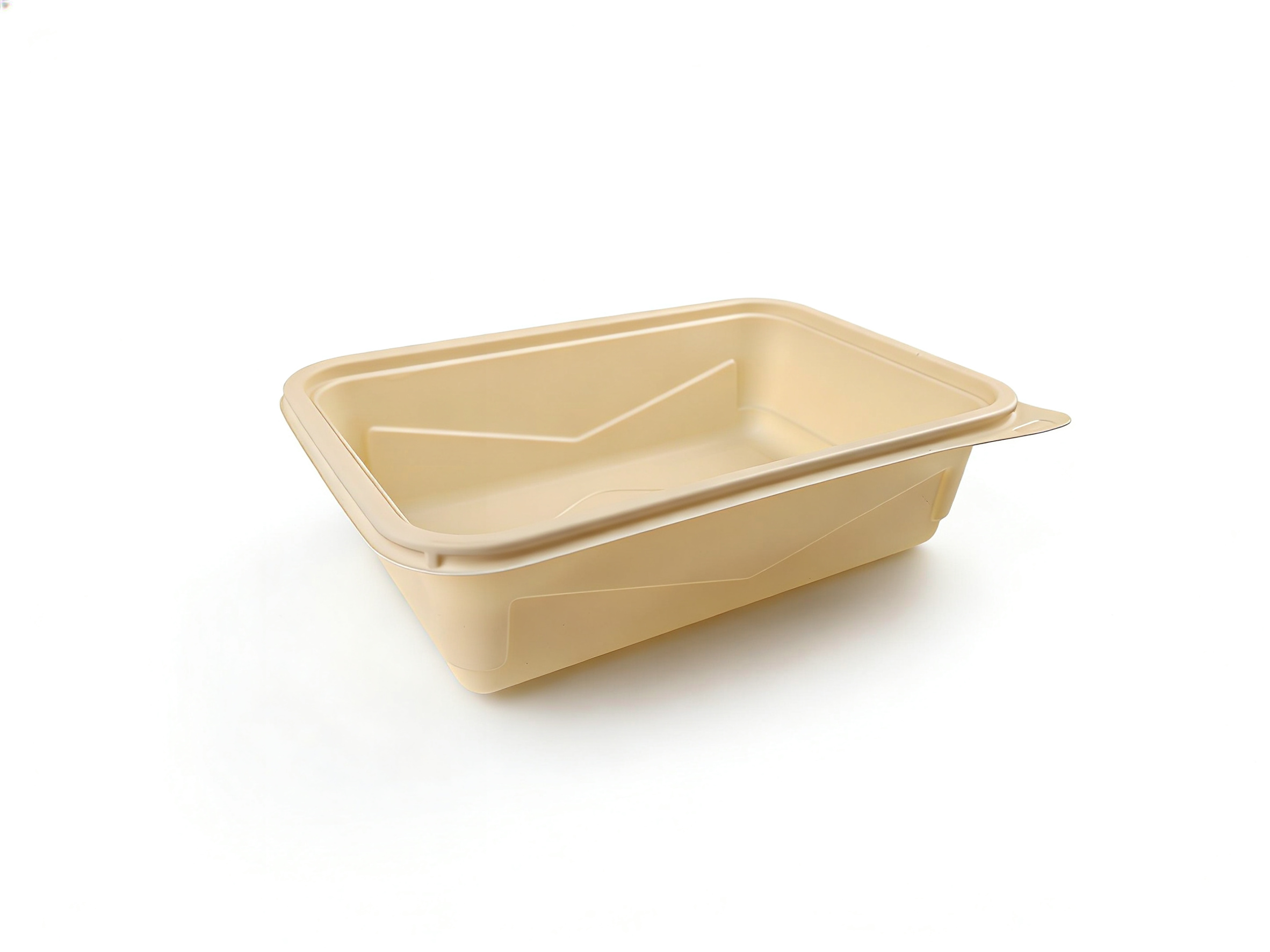 米色长方形外卖打包盒 | 24.5×16.6 餐盒 | 适配便当轻食包装