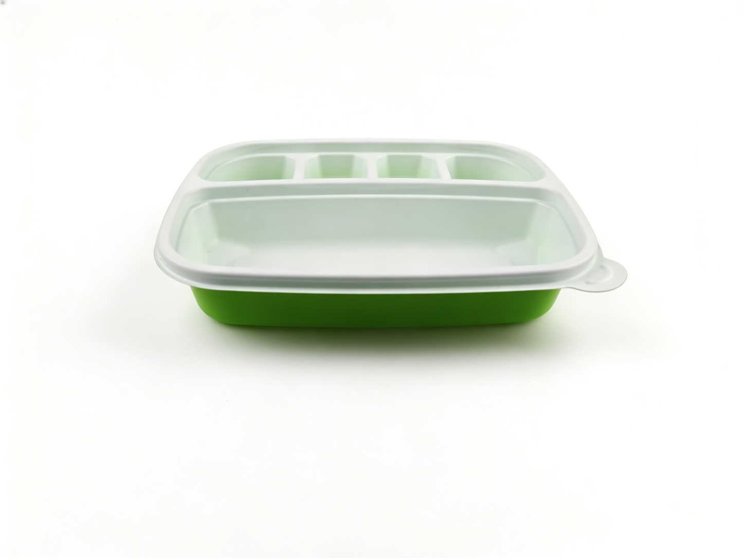 浅绿色 24×19×4.5cm 五格 PP 餐盒 | 分餐专用 简约清新 | 外卖团餐适用