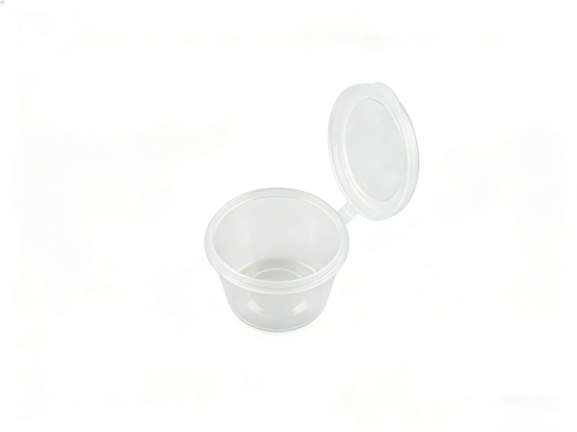 透明 4×3×3cm 迷你塑料圆碗 | 小容量分装 翻盖密封 | 酱料 / 调料外卖适用