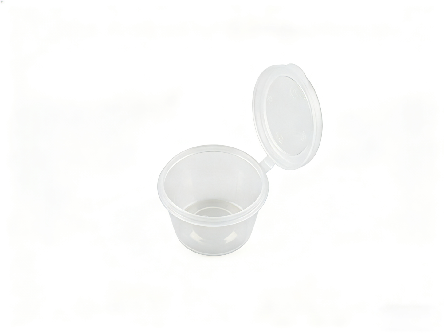 透明 4×3×3cm 迷你塑料圆碗 | 小容量分装 翻盖密封 | 酱料 / 调料外卖适用