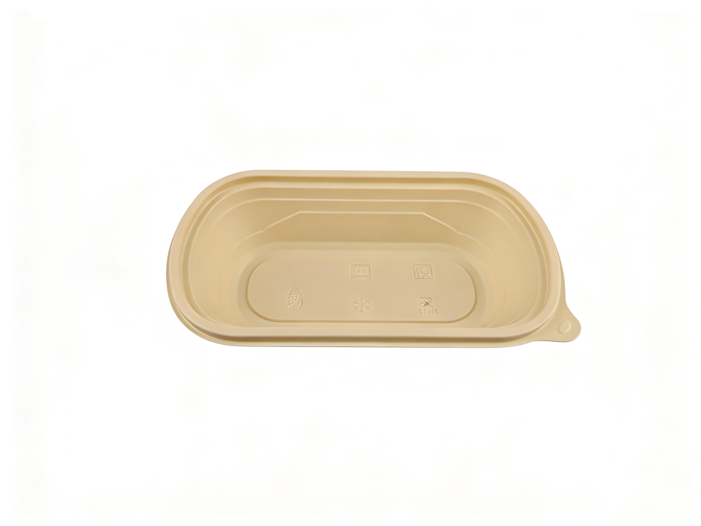 米色 PP 长形打包盒（上 24.6×14.6cm / 下 17.5×7cm / 高 5.2cm）| 耐热防漏 | 外卖餐饮适用